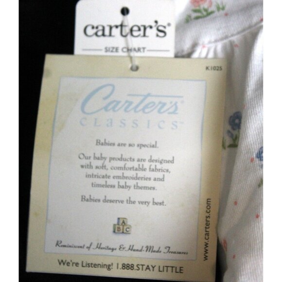 Carters Classics Baby Dress Set sz M 3-6 Months NWT White Floral Bloomers Shorts - Picture 8 of 9